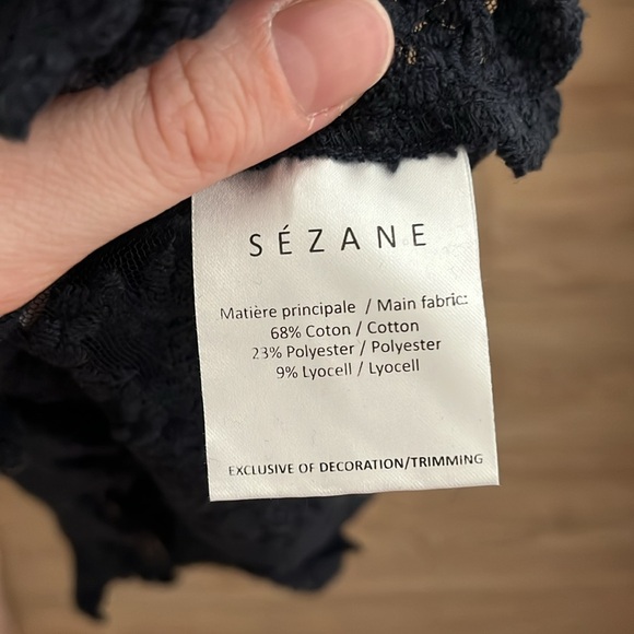 Sezane Daisy navy blue lace top - Picture 7 of 10